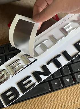 适用宾利欧陆添越车标GT后英文字母标BENTELY标志飞驰慕尚尾箱标