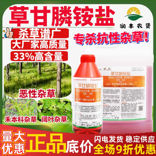 立本黑虎33%草甘膦铵盐水剂 非耕地果园园林强力除杂草除草剂农药