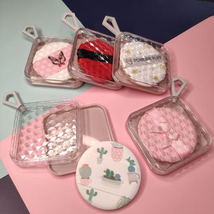 气垫粉扑方形粉扑盒装非乳胶BB气垫干湿两用化妆海棉单个独立包装