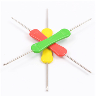 鹏飞双头钩针 塑料柄编织针 毛衣针 DIY编织工具 双头钩针