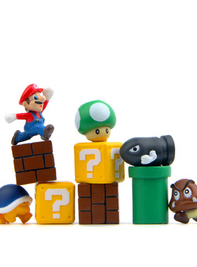 日式杂货款超级马里子弹蘑菇乌龟墙井DIY手办水族造景公仔