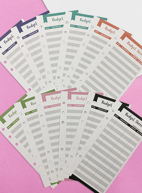 预算卡片A6套装现金计划消费卡纸预算商务信封信纸印刷现货