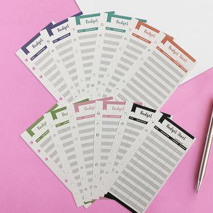 预算卡片A6套装现金计划消费卡纸预算商务信封信纸印刷现货