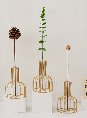 风北欧透明玻璃花瓶摆件家居创意简约客厅干花插花器装饰