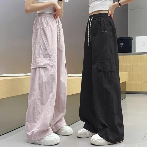 女童工装阔腿裤夏季薄款透气速干