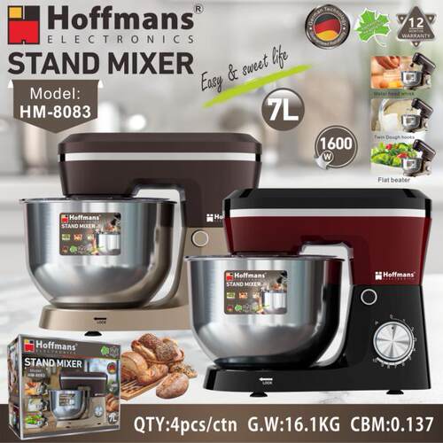 出口Hoffmans 8083 搅拌机 7L Stand Mixer 4pcs/CTN