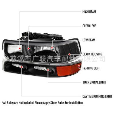 适用于雪佛兰 Silverado1999-2002 汽车头灯美版大灯