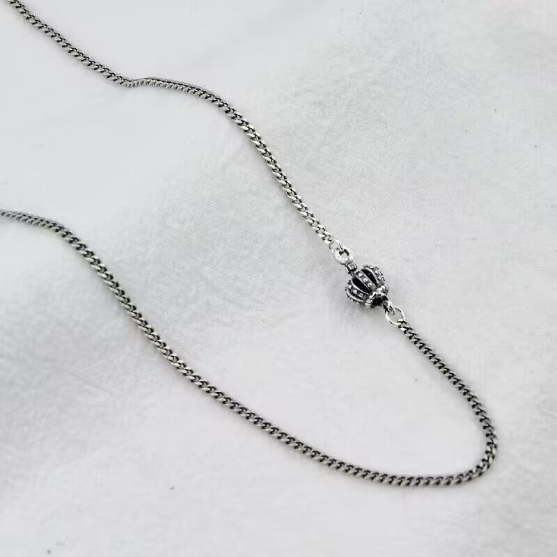 S925纯银项链女韩国小皇冠秋冬新款做旧锁骨链高级感毛衣链,饰品/流行首饰/时尚饰品新,银饰项链,淘宝优惠券,粉丝福利购,淘宝优惠卷