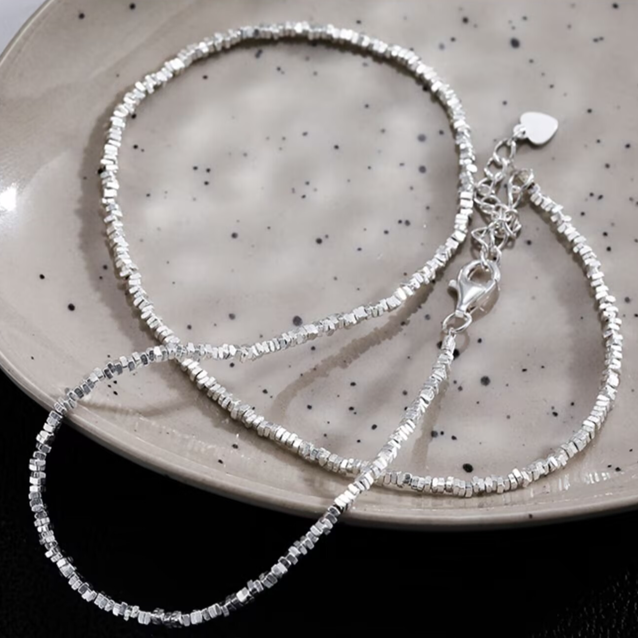 轻奢999足银碎银子项链