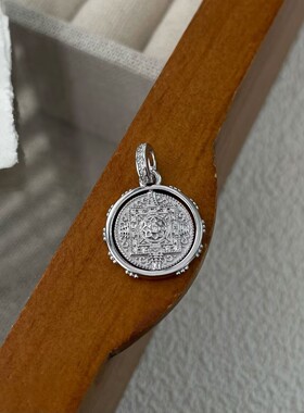 s925银圆牌可旋转金刚杵吊坠