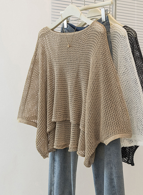 实拍大码女装韩版新款高级晶片设计高品潮流宽松显瘦镂空罩衫