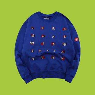 CAVEMPT C.E刺绣小标 长袖原宿风满印圆领卫衣男女日系潮牌