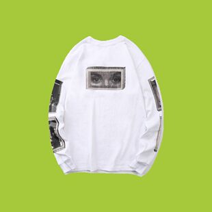黑胶照片印花圆领宽松长袖 日系复古 男女百搭T恤 20AW cavempt