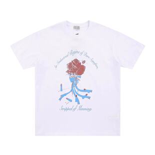 CAVEMPT C.E日系复古新款玫瑰花短袖情侣休闲情侣2023同款T恤潮