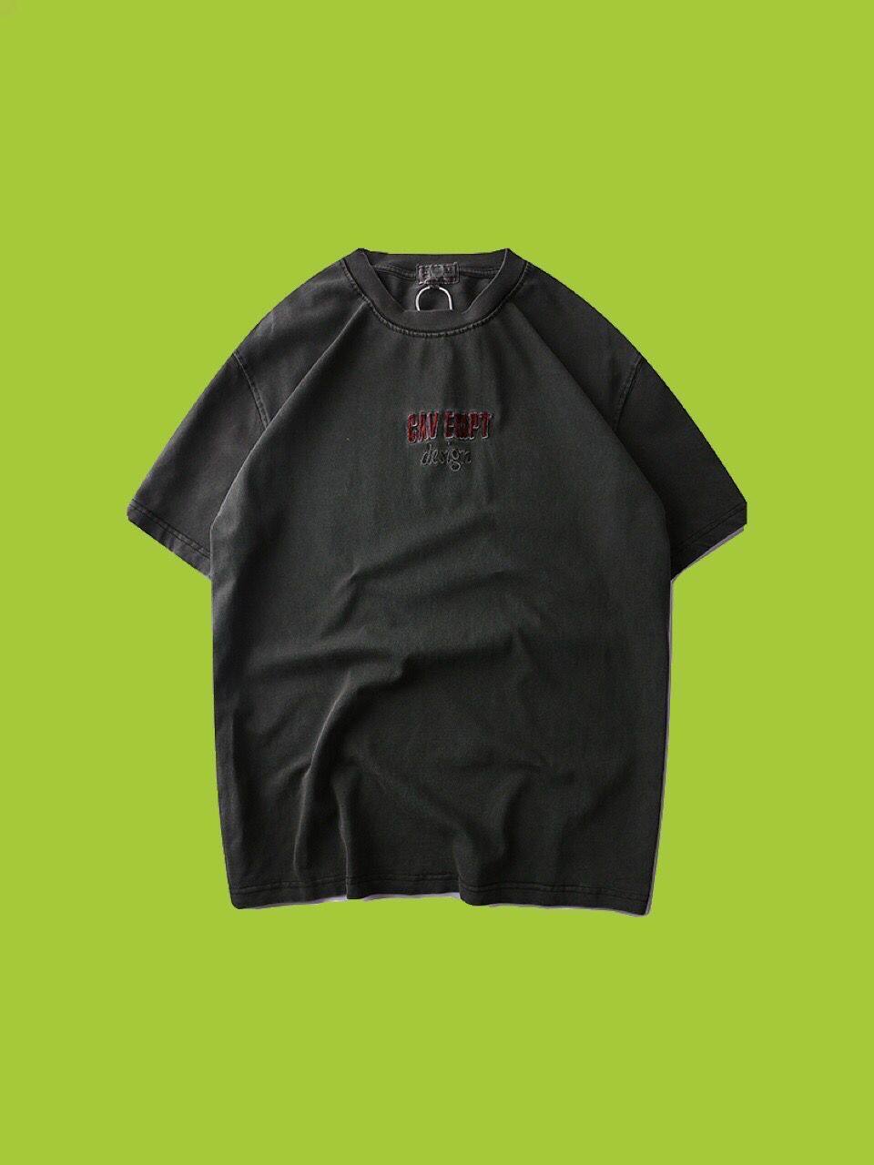 CAV EMPT 19ss OVERDRY水洗蜡染灰刺绣日潮短袖T恤cavempt c.e