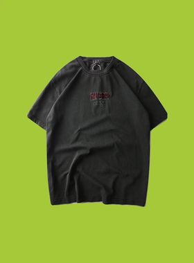 CAV EMPT 19ss OVERDRY水洗蜡染灰刺绣日潮短袖T恤cavempt c.e