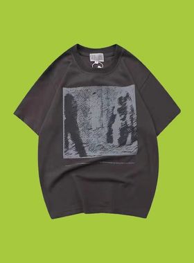CavEmpt 20SS C.E OVERDYE水洗灰3M反光短袖男 迷幻女人印花T恤潮