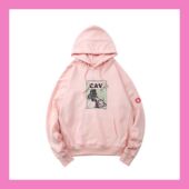 20SS日系水洗樱花粉连帽衫 CAVEMT C.E 重磅加厚宽松情侣CE卫衣男
