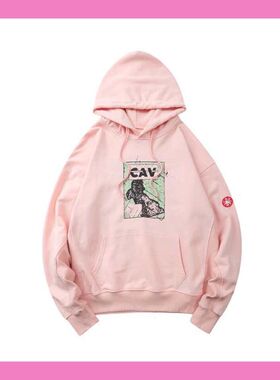 CAVEMT C.E 20SS日系水洗樱花粉连帽衫重磅加厚宽松情侣CE卫衣男