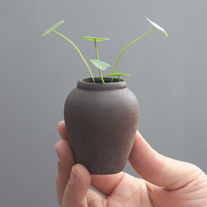无孔迷你水培花瓶陶瓷复古小罐子办公室桌面绿植盆栽餐桌装饰摆件