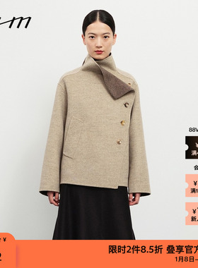 素然WHM 秋季女士气质慵懒舒适设计感双面呢短夹克