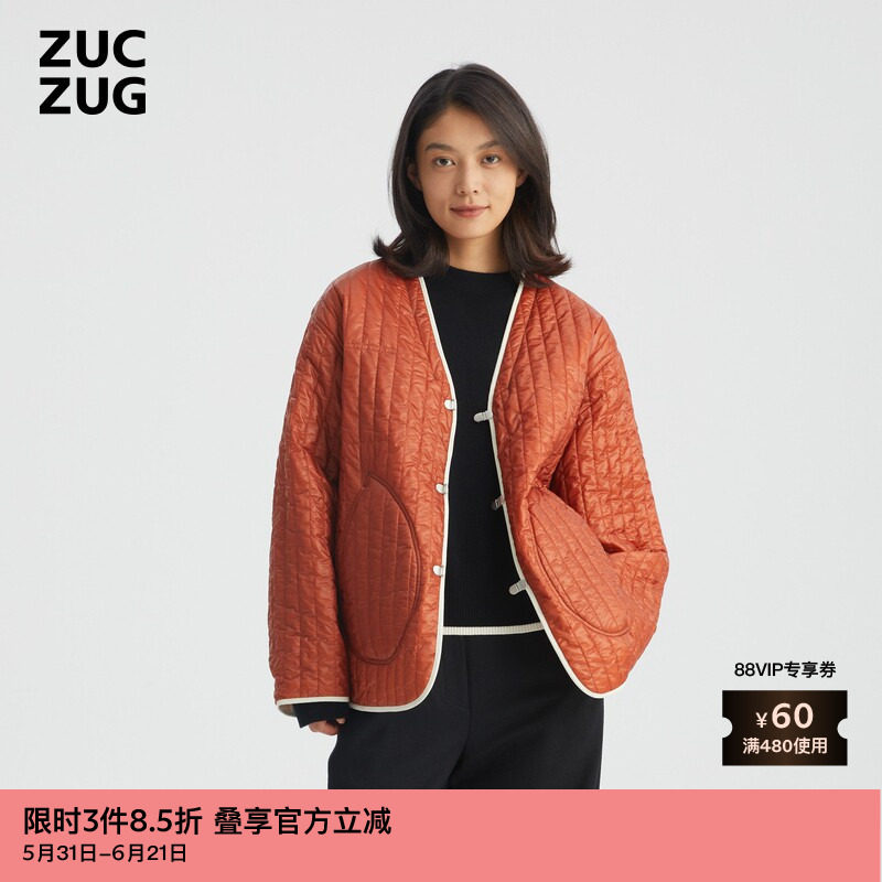 ZUCZUG 素然女士休闲气质舒适双面异色薄棉短外套