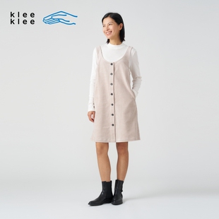 女士休闲气质经典 秋季 宽松环保棉灯芯绒A型连衣裙 klee 素然klee