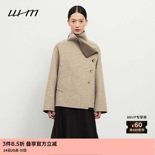 WHM舒适设计感双面呢短夹克