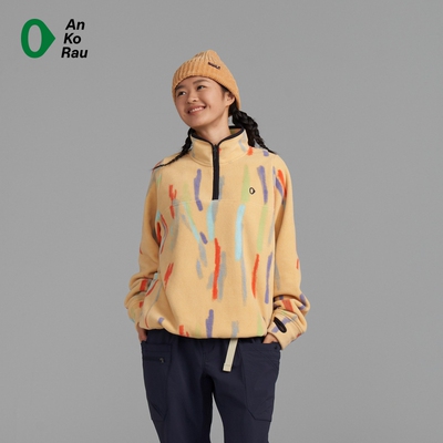 AnKoRau图形抓绒立领卫衣