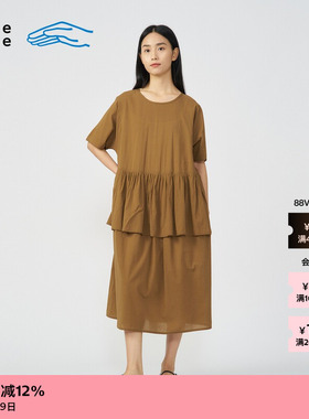 【新品】素然klee klee 夏季女士休闲简约环保棉轻薄棉布连衣裙