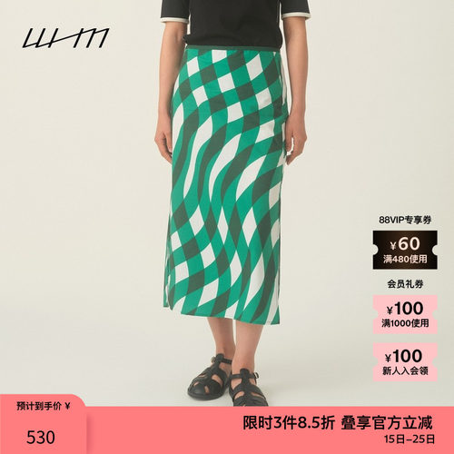 ZUCZUG印花细腻棉布气质直身半裙