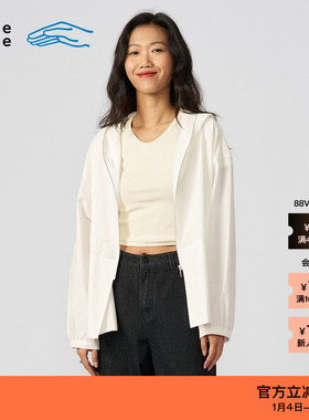 【新品】素然klee klee 夏季女士环保棉丝棉薄棉布白色连帽外套