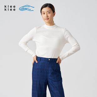 环保棉羊毛丝半高领长袖 素然klee 女士休闲气质经典 秋季 T恤 klee