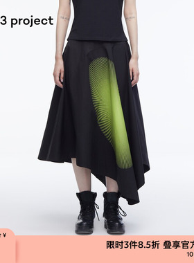 素然3ge3 project 秋季女士印花撞色半身裙