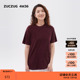 女士起绒条纹针织布宽松短袖 T恤 4M36 秋季 新品 素然ZUCZUG
