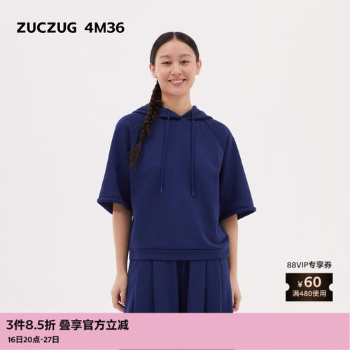 ZUCZUG4M36毛圈布戴帽半袖卫衣
