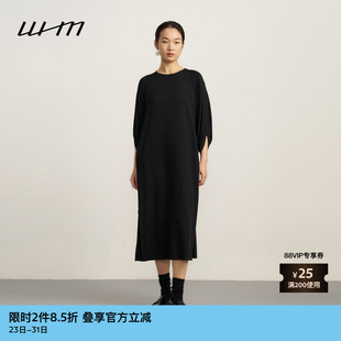 春夏女士复古气质质感垂坠府绸花苞袖 素然WHM 连衣裙 新品