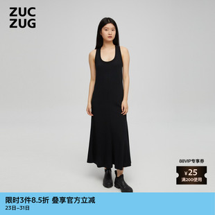 素然夏季 ZUCZUG 女士柔软薄棉针织布鱼尾背心连衣裙 新品