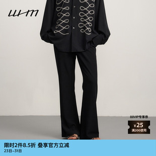 女士气质垂坠府绸橡筋腰微喇休闲裤 春季 素然WHM 长裤 新品