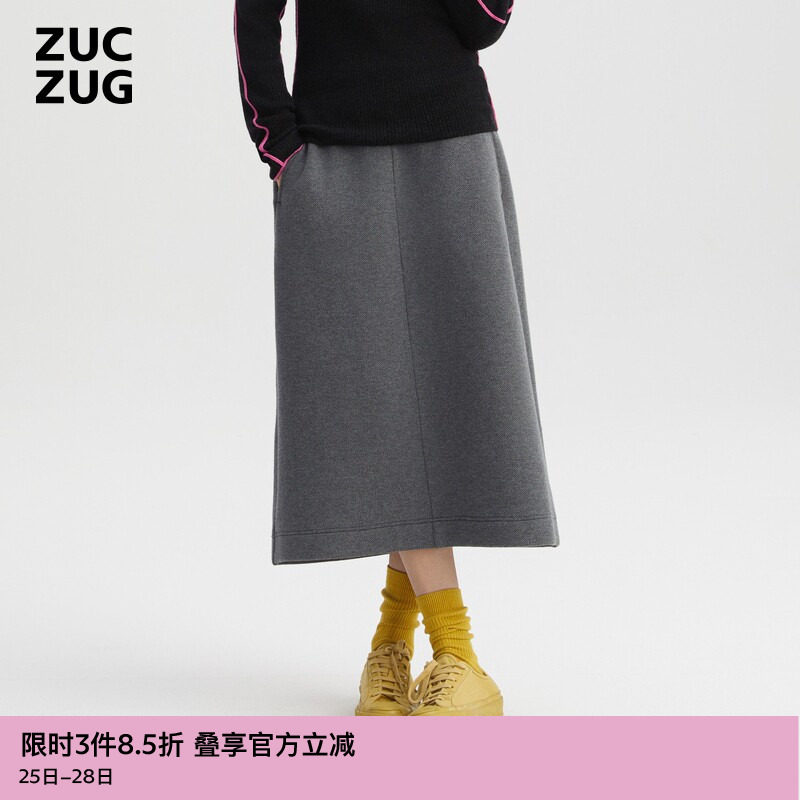 ZUCZUG空气层针织布直筒半裙