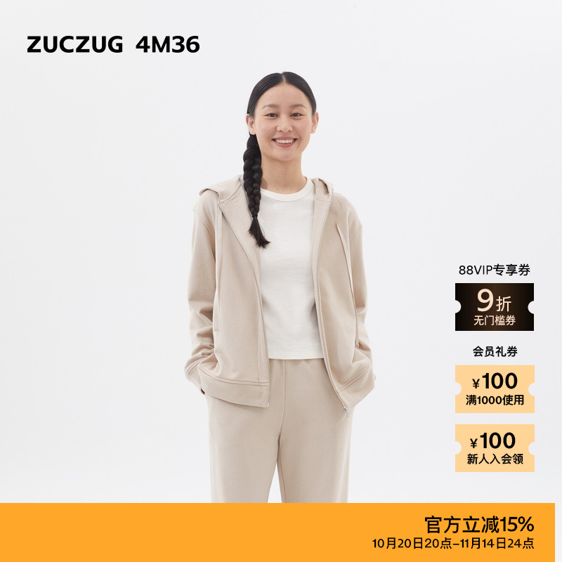 ZUCZUG4M36毛圈针织布带帽卫衣