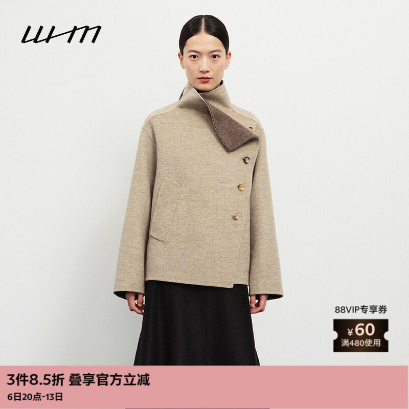 WHM舒适设计感双面呢短夹克