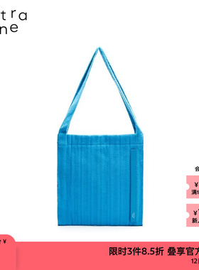 素然extra one毛毛条纹大号单肩斜挎包小众包包