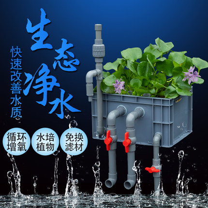 鱼缸乌龟沼泽过滤缸自制鱼池生态过滤系统整套周转箱过滤diy 循环