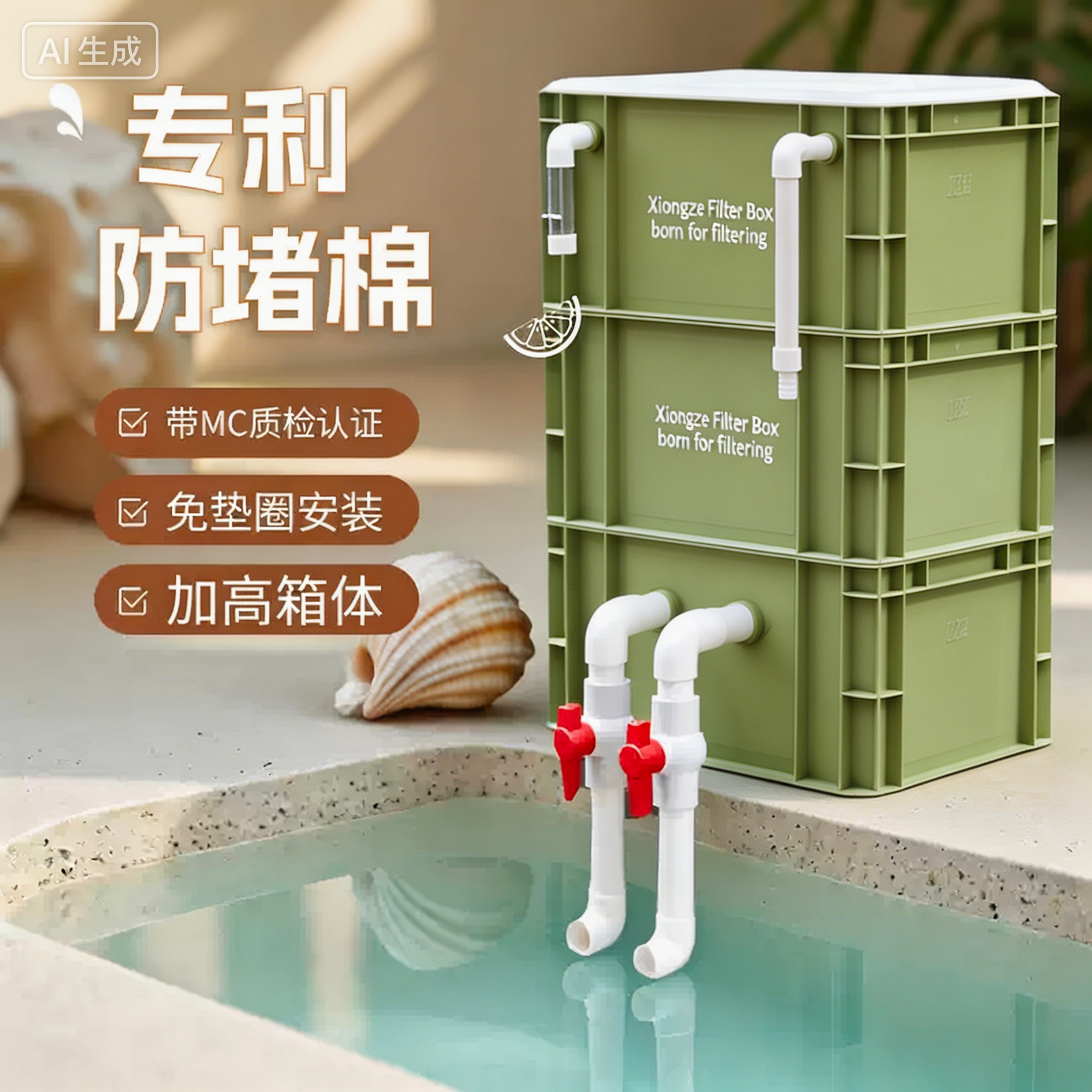【防堵棉专利款】周转箱过滤箱鱼缸鱼池过滤器滴流盒水循环系统