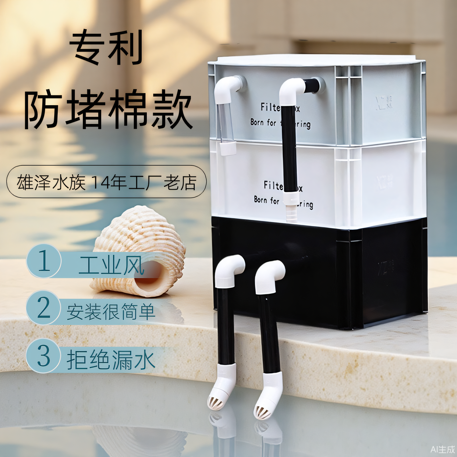 专利防堵棉款8色可选周转箱过滤