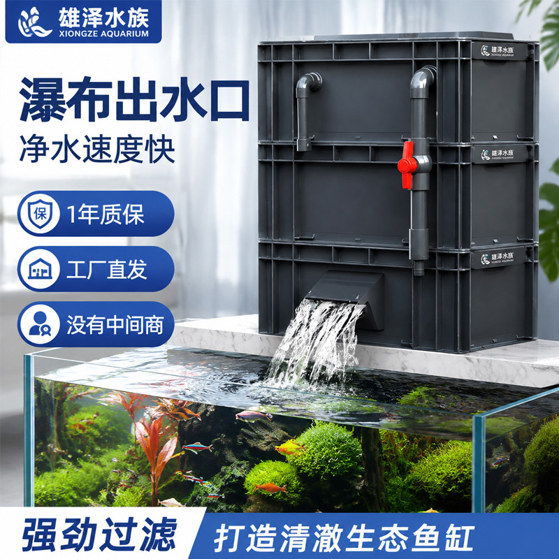 鱼缸流水瀑布过滤器出水口周转箱图片