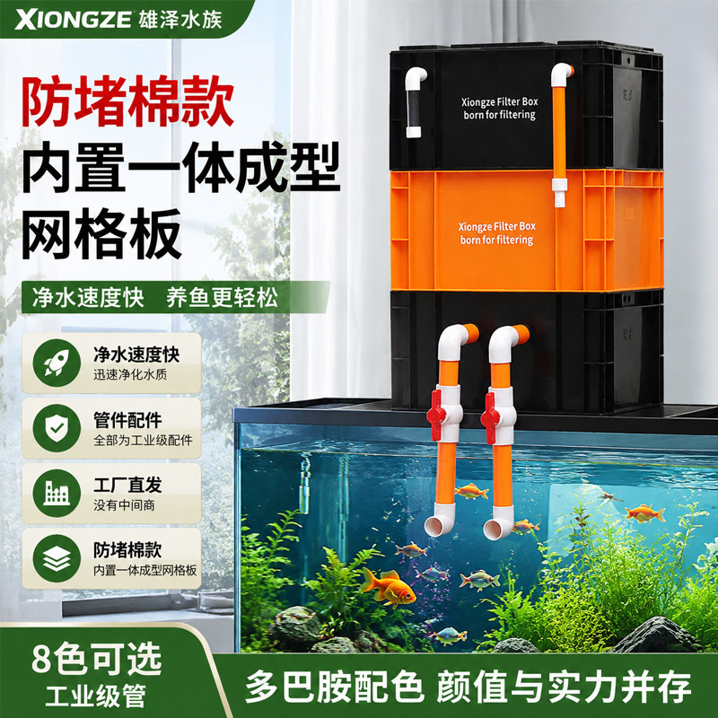 [网格防堵棉]周转箱过滤箱滴流盒鱼缸鱼池水循环系统滴滤盒过滤器