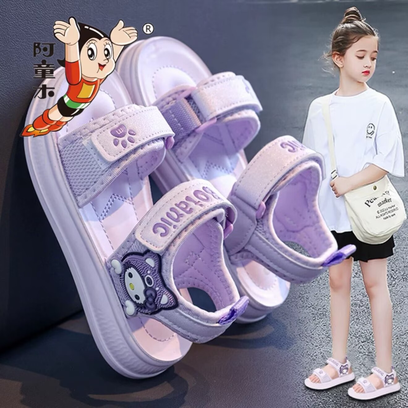 阿童木儿童夏季软底防滑凉鞋潮图片