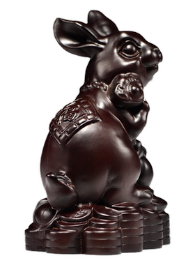 黑檀木雕可爱小兔子办公桌